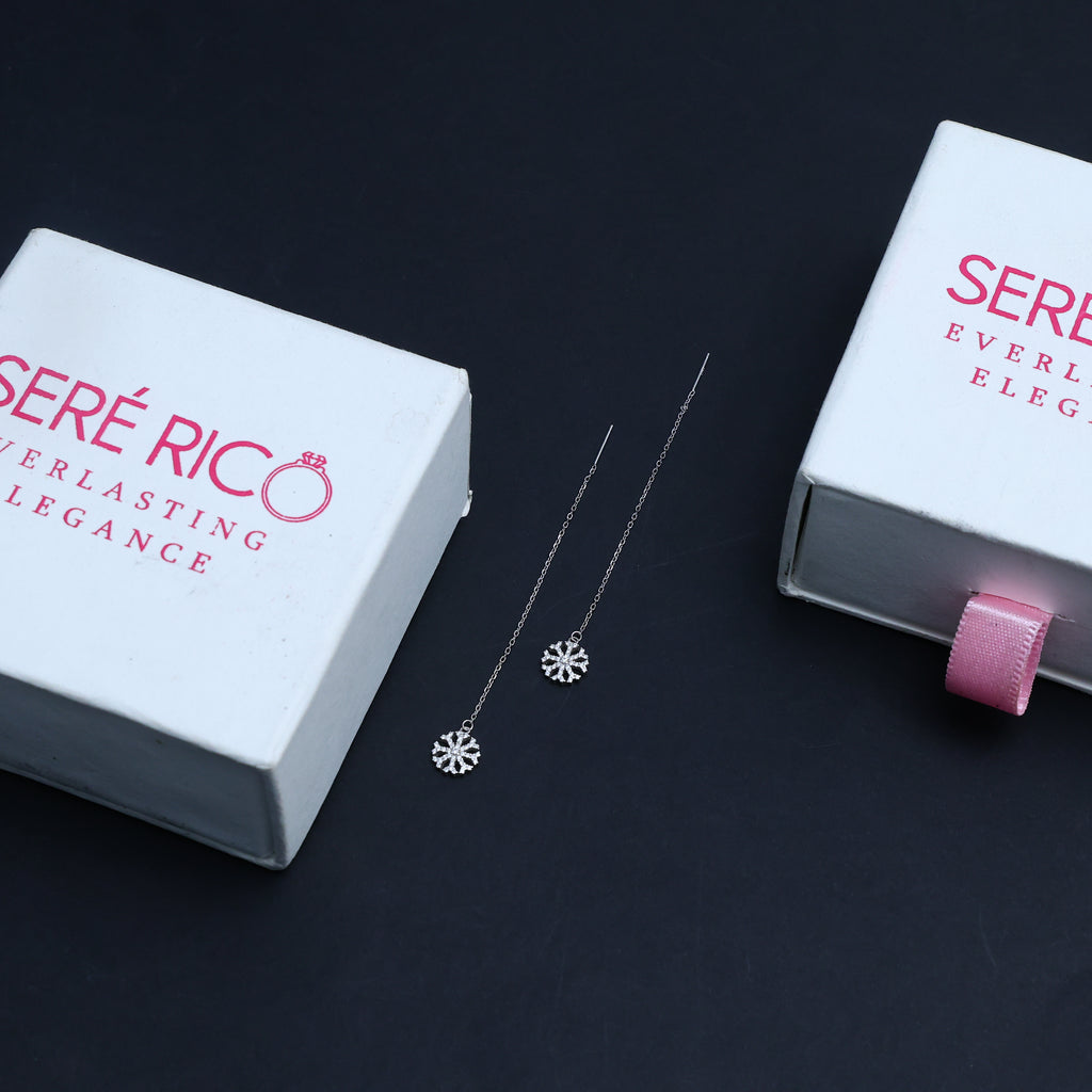 925 Silver Ice Flakes Earring